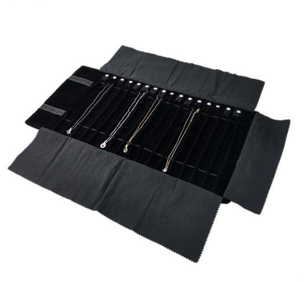 Black Velvet Jewelry Roll