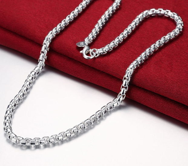 Round Box Chain Sterling 925 Silver