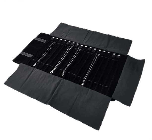 Black Velvet Jewelry Roll - Silver Chains Canada đ