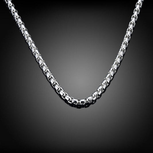 Round Box Chain Sterling 925 Silver - Silver Chains Canada π