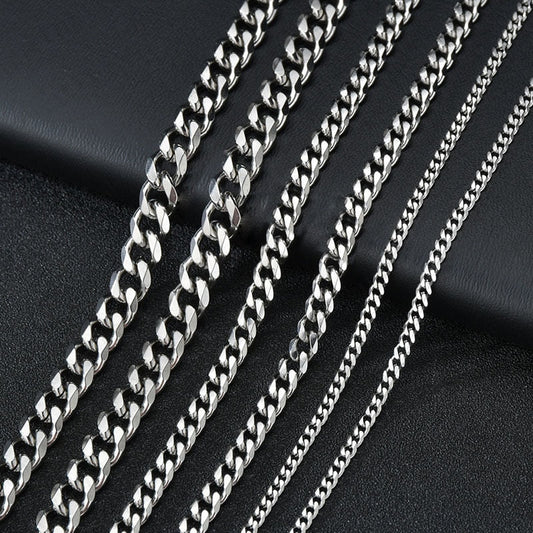 Steel Curb Chain - Silver Chains Canada π