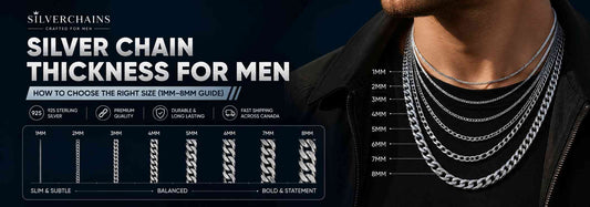 Silver Chain Thickness for Men: How to Choose the Right Size (1mm–8mm Guide) - Silver Chains Canada 🍁