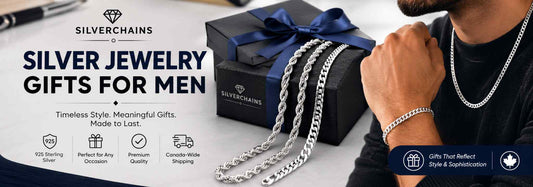Sterling Silver Jewelry Gift Guide for Men (Birthdays, Father's Day & Christmas) - Silver Chains Canada 🍁