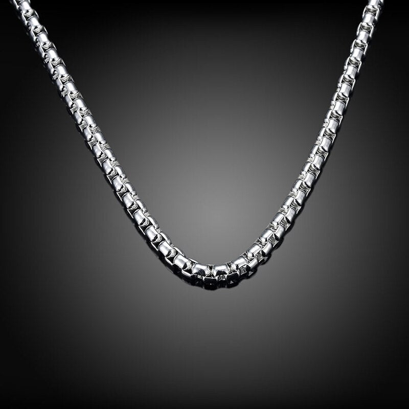 Round Box Chain Sterling 925 Silver