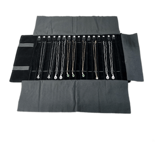 Black Velvet Jewelry Roll - Silver Chains Canada 🍁