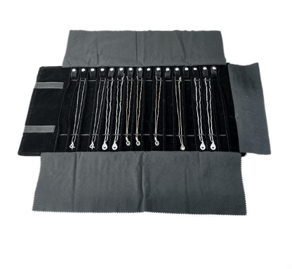 Black Velvet Jewelry Roll - Silver Chains Canada 🍁