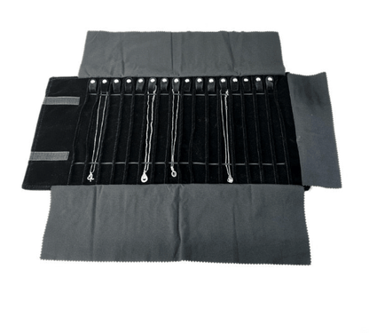 Black Velvet Jewelry Roll - Silver Chains Canada 🍁