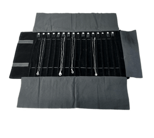 Black Velvet Jewelry Roll - Silver Chains Canada 🍁