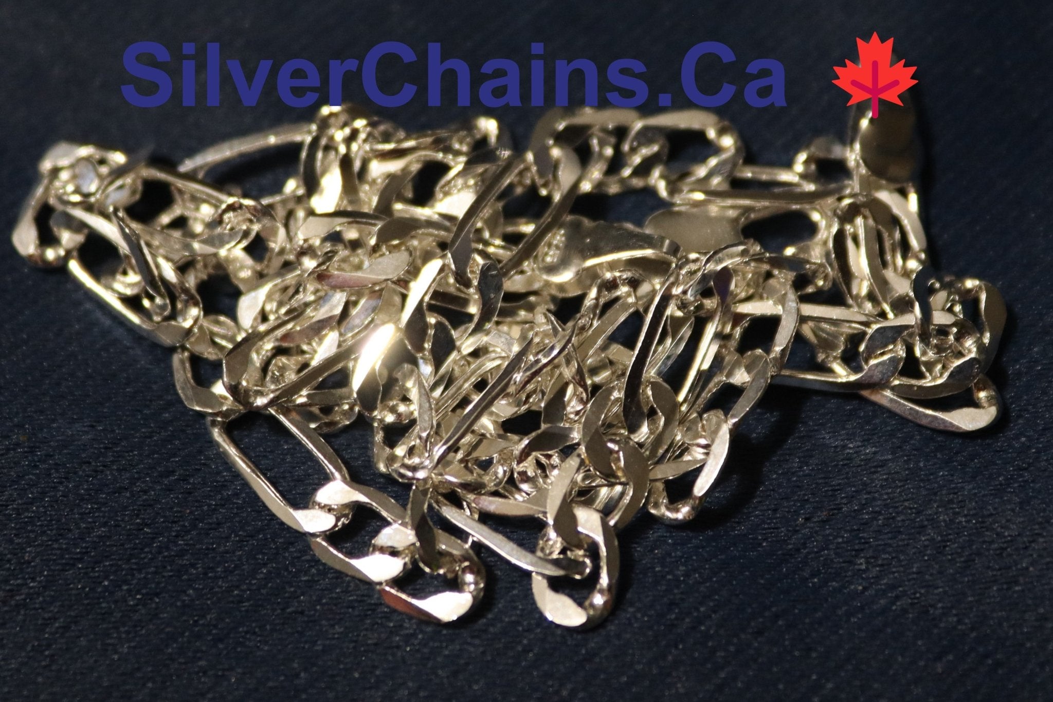 Sterling 925 Silver Figaro Chain Necklace in Canada – Silver