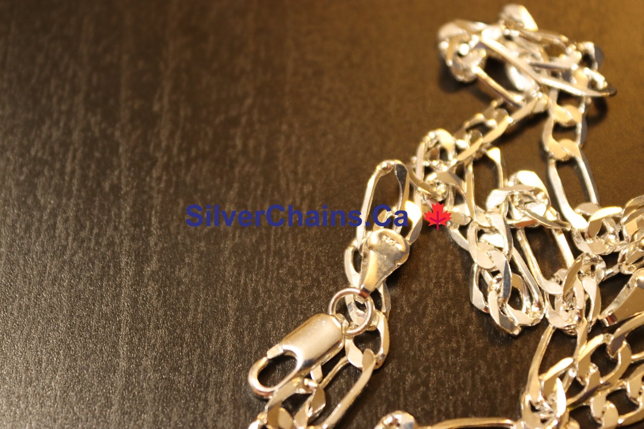 Sterling 925 Silver Figaro Chain Necklace in Canada – Silver
